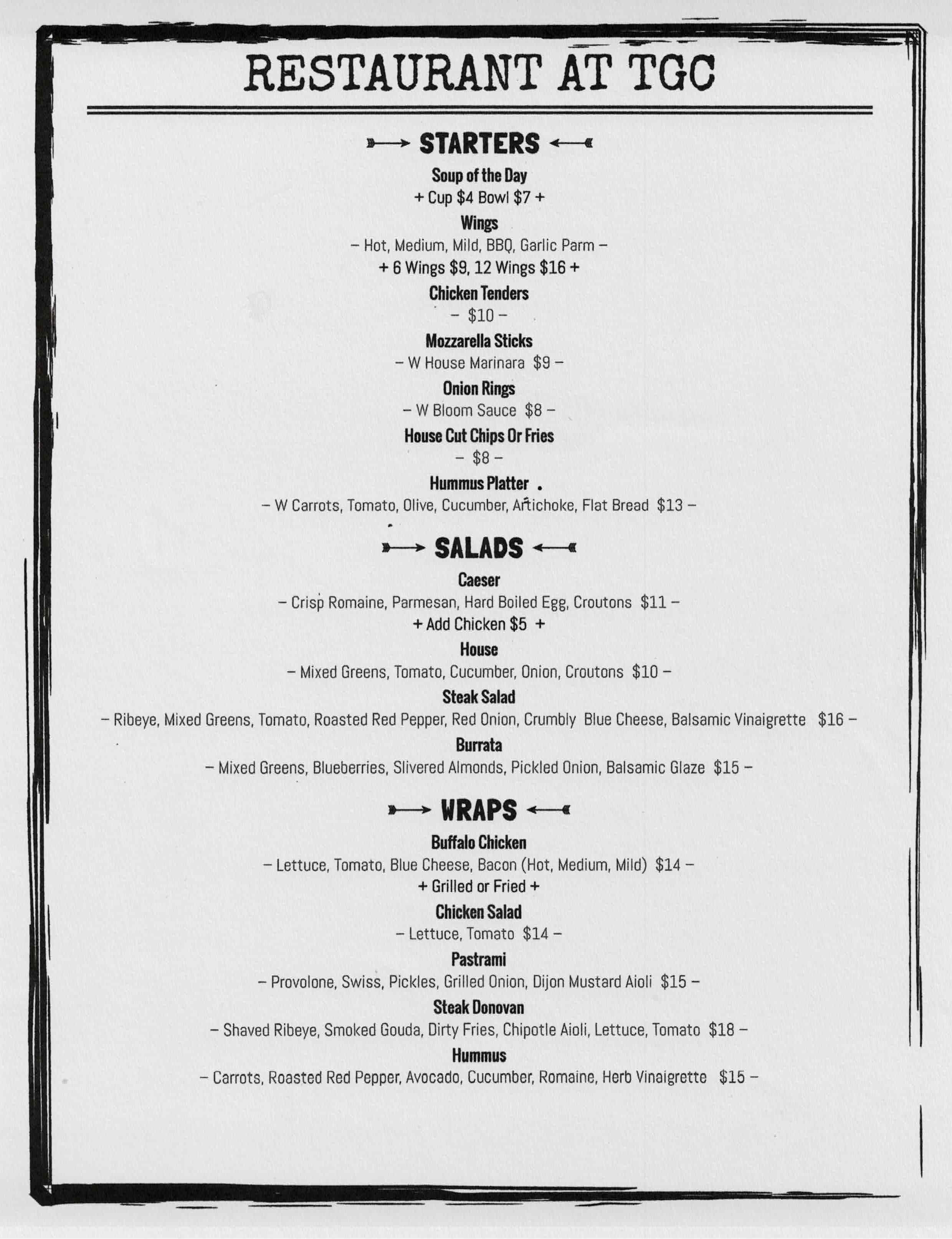 Menu 2025 Front